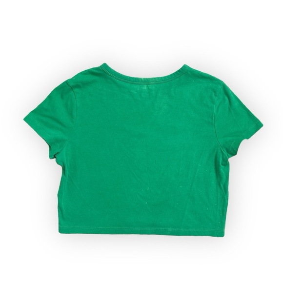 Green Shamrock 3 Leaf Clover Tie Dye Crop Top - Picture 2 of 4